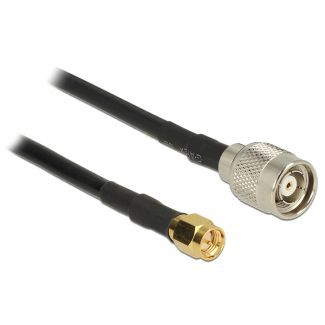 DeLOCK 89513 cavo coassiale RG-58 C/U 5 m RP-TNC SMA Nero