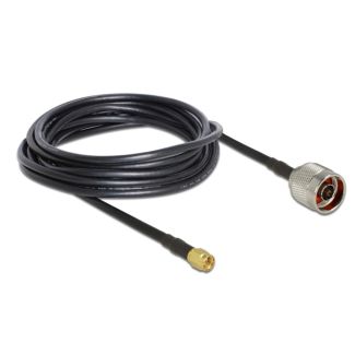 DeLOCK 89465 cavo coassiale RG-58 5 m N plug SMA plug Nero
