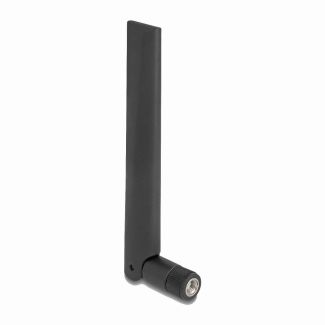 DeLOCK WiFi 6E Antenna RP-SMA plug 3 dBi omnidirectional with tilt joint black