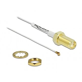 DeLOCK Cavo Antenna SMA femmina passante epr I-PEX Inc., MHF® 4 maschio 0.81 20 cm lunghezza filettatura 10 mm bianco