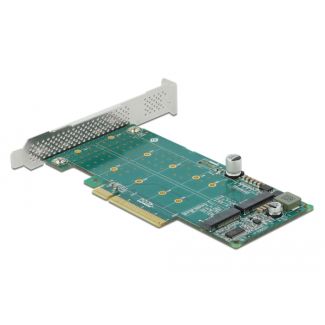 DeLOCK PCI Express x8 Card to 2 x internal NVMe M.2 Key M - Bifurcation - Low Profile Form Factor