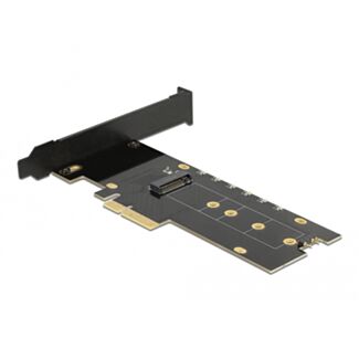 DeLOCK Scheda PCI Express x4 per 1 x NVMe M.2 Key M interno con dissipatore di calore e illuminazione a RGB LED - Fattore di forma a basso profilo
