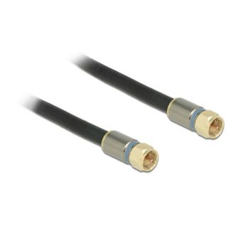DeLOCK 88950 coaxial cable RG-6/U 10 m F plug Black