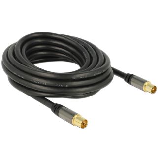 DeLOCK 88925 cavo coassiale RG-6/U 5 m IEC Nero