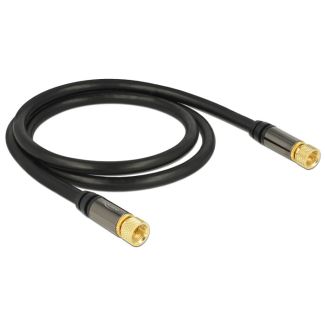 DeLOCK 88918 coaxial cable RG-6/U 1 m F Black