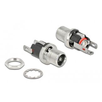 DeLOCK Connector DC 5.5 x 2.5 x 12.0 mm female bulkhead soldering version