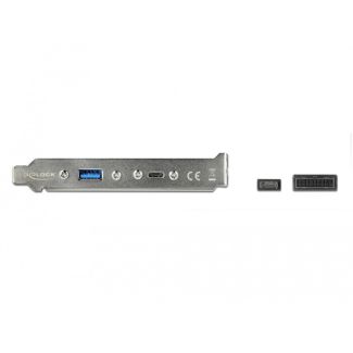 DeLOCK Slot Bracket with 1 x USB Type-C and 1 x USB Type-A Port