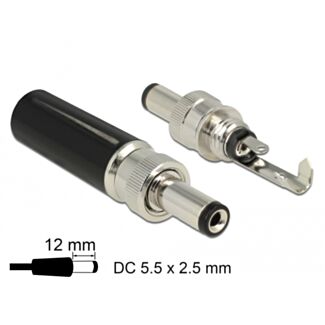 DeLOCK 89916 cavo di collegamento DC Nero, Acciaio inox
