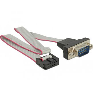 DeLOCK 89900 serial cable Grey 0.25 m RS-232 DB9 9-pin COM