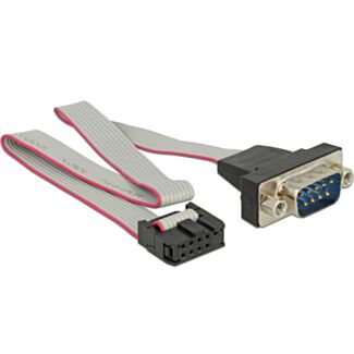 DeLOCK 89900 cavo seriale Grigio 0,25 m RS-232 DB9 9-pin COM