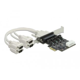 DeLOCK PCI Express x1 Card to 4 x Serial RS-232 with voltage supply 5 V / 12 V