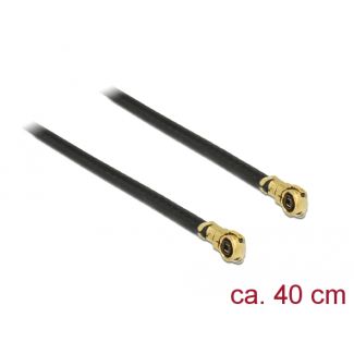 DeLOCK 89645 cavo coassiale 1.13 0,4 m MHF IV/ HSC MXHP32 Nero, Oro