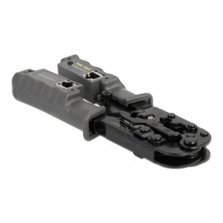 DeLOCK Crimpatrice con stripper e tester di rete per connettore maschio 8P (RJ45), 6P (RJ12/11) o 4P (RJ10)