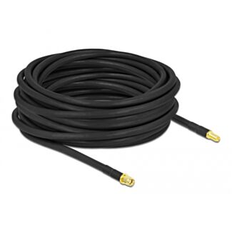 DeLOCK Antennenkabel RP-SMA Stecker zu RP-SMA Buchse LMR/CFD300 10 m low loss