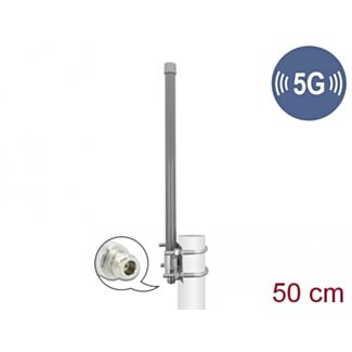 DeLOCK 5G 3,3 - 3,8 GHz Antenna N femmina 8 dBi 50 cm omnidirezionale fisso esterna grigio