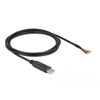 DeLOCK 90416 cavo seriale Nero 2 m USB 2.0 RS-232