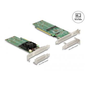 DeLOCK Scheda PCI Express x16 per 4 x interna NVMe M.2 chiave M - Fattore di forma a basso profilo