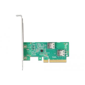 DeLOCK Scheda PCI Express 4.0 x8 a 2 x interno NVMe M.2 Chiave M - Biforcazione - Fattore di forma a basso profilo