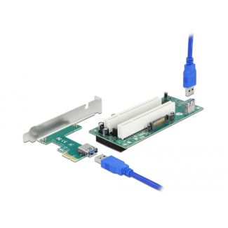 DeLOCK Scheda Riser PCI Express x1 per 2 x PCI 32 Bit Slot con 60 cm di cavo
