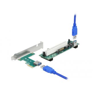 DeLOCK Scheda Riser PCI Express x1 per 1 x PCI 32 Bit Slot con 60 cm di cavo