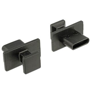 DeLOCK 64015 Copertura di sicurezza per presa elettrica USB tipo-C Nero 10 pz
