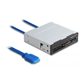 DeLOCK Lettore di schede SuperSpeed USB da 3.5″ a 6 slot + 1 x USB Tipo-A femmina