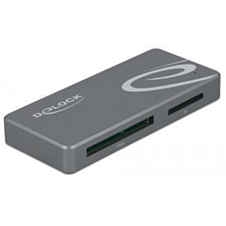 DeLOCK Lettore di schede USB Type-C per schede di memoria CFast e SD + Hub USB con porta di Tipo-A e USB Type-C
