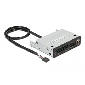 DeLOCK Lettore di schede USB 2.0 da 3.5″ a 5 slot + 1 x USB 2.0 Tipo-A femmina