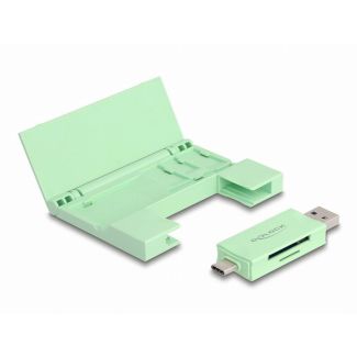 DeLOCK 91015 card reader USB 3.2 Gen 1 (3.1 Gen 1) Type-A/Type-C Mint colour