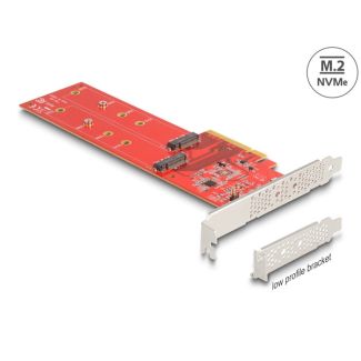 DeLOCK PCI Express x8 Card to 2 x internal NVMe M.2 Key M 110 mm - Bifurcation - Low Profile Form Factor