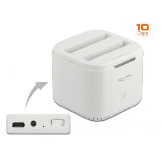 DeLOCK Docking Station USB Type-C 3.2 per 2 x 2.5″ SATA HDD / SSD con funzione di clonazione