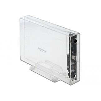 DeLOCK Custodia esterna per HDD SATA da 3.5″ con USB Type-C femmina trasparente - senza utensili