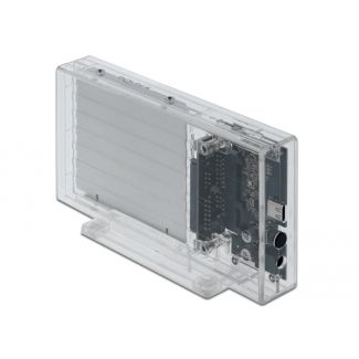 DeLOCK Custodia esterna doppia per 2 x HDD / SSD SATA da 2.5″ con USB Type-C femmina trasparente - senza utensili