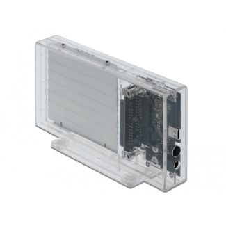 DeLOCK External Dual Enclosure for 2 x 2.5″ SATA HDD / SSD with USB Type-C female transparent - tool free