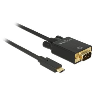 DeLOCK 85262 cavo e adattatore video 2 m USB tipo-C VGA (D-Sub) Nero