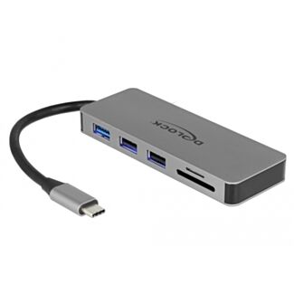 DeLOCK 87743 replicatore di porte e docking station per laptop USB 3.2 Gen 1 (3.1 Gen 1) Type-C Grigio