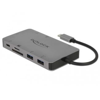 DeLOCK 87735 laptop dock/port replicator Wired USB 3.2 Gen 1 (3.1 Gen 1) Type-C Grey