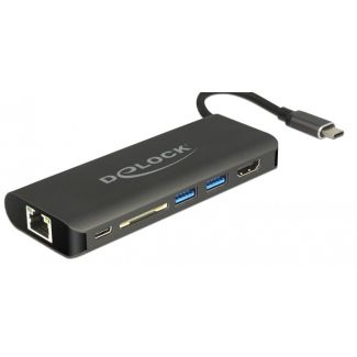 DeLOCK 87721 laptop dock/port replicator USB 3.2 Gen 1 (3.1 Gen 1) Type-A Black
