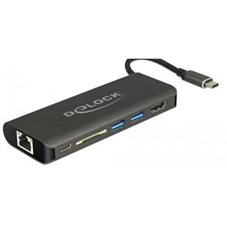 DeLOCK 87721 replicatore di porte e docking station per laptop USB 3.2 Gen 1 (3.1 Gen 1) Type-A Nero