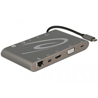 DeLOCK 87297 laptop dock/port replicator USB 3.2 Gen 2 (3.1 Gen 2) Type-C Grey
