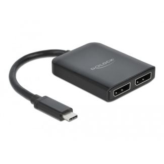 DeLOCK USB Type-C Splitter (DP Alt Mode) to 2 x DisplayPort MST / VXP