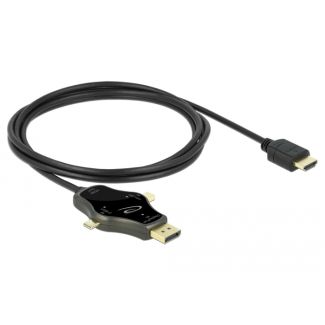 DeLOCK Cavo per monitor 3 in 1 con ingresso USB-C / DisplayPort / Ingresso Mini DisplayPort per uscita HDMI con 4K 60 Hz