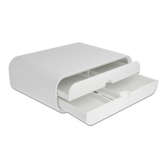 DeLOCK Monitor Stand with two Drawers white