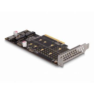 DeLOCK PCI Express x8 Card to 2 x internal NVMe M.2 Key M - Bifurcation - Low Profile Form Factor
