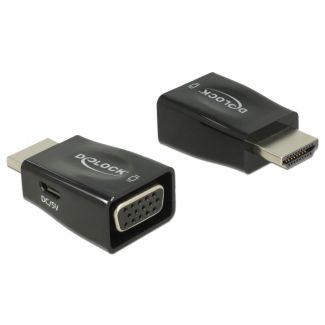 DeLOCK 65902 cable gender changer HDMI A VGA Black