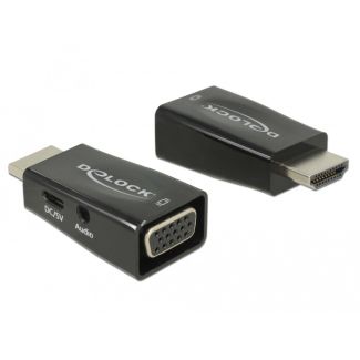 DeLOCK 65901 cable gender changer HDMI A VGA & 3.5 mm Audio Black