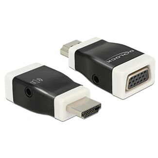 DeLOCK 65586 adattatore per inversione del genere dei cavi HDMI-A VGA Nero, Bianco