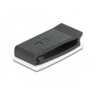 DeLOCK Cable holder with locking clip self-adhesive black 10 pieces