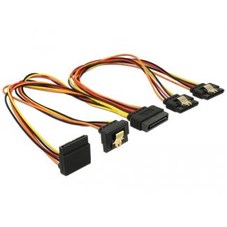 DeLOCK 60148 SATA cable 0.3 m SATA 15-pin 4 x SATA 15-pin Beige, Orange, Red, Yellow