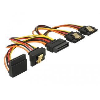 DeLOCK 60147 SATA cable 0.15 m SATA 15-pin 4 x SATA 15-pin Black, Orange, Red, Yellow